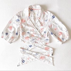 Maeve Sea Side Eyelet Tie Blouse